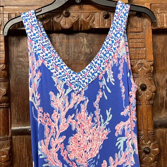 Lilly Pulitzer Madsen Midi Dress Borealis Blue Swim On Over Size XS - Picture 7 of 10